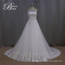 Novo querida Beading trem longo casamento vestido padrões